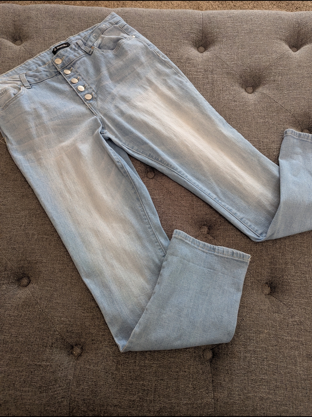 d. jeans Light Wash High-Rise Skinny Jeans with Button Fly